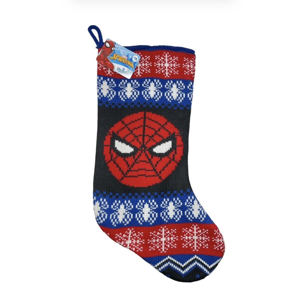 18.5” Marvel Spider-Man Ugly Christmas Knit Stocking By Ruz NWT